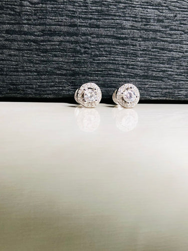 925 Silver Gleam Round Earrings